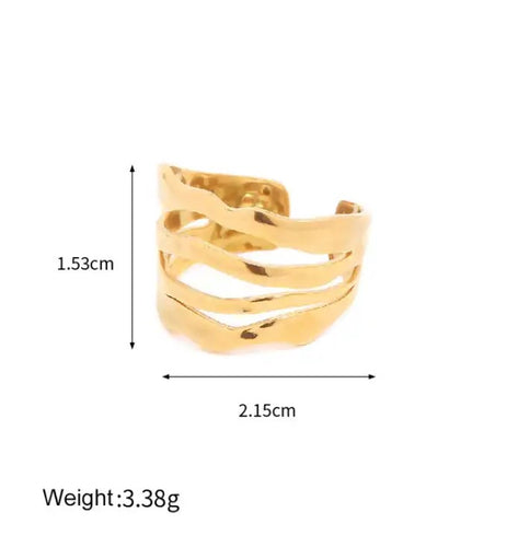 2023 new Fashion stainless steel ring jewelry stacking 18k gold pvd plating ring minimal  band - LA pink moon
