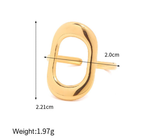 2023 new Fashion stainless steel ring jewelry stacking 18k gold pvd plating ring minimal  band - LA pink moon