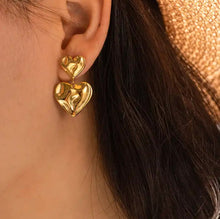 Load image into Gallery viewer, Fashion 18k gold earring  design fine jewelry - LA pink moon
